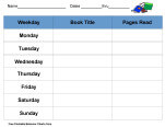 Weekly Reading Chart