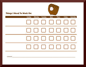 baseball behavior chart