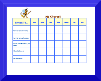 Free Printable Chore Charts For 12 Year Olds