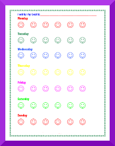 Behavior Chart For Kids Printable