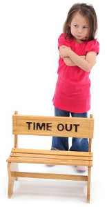 angry child by time-out chair