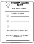 problem solving worksheet
