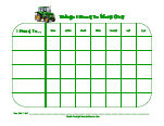 Tractor Potty Chart